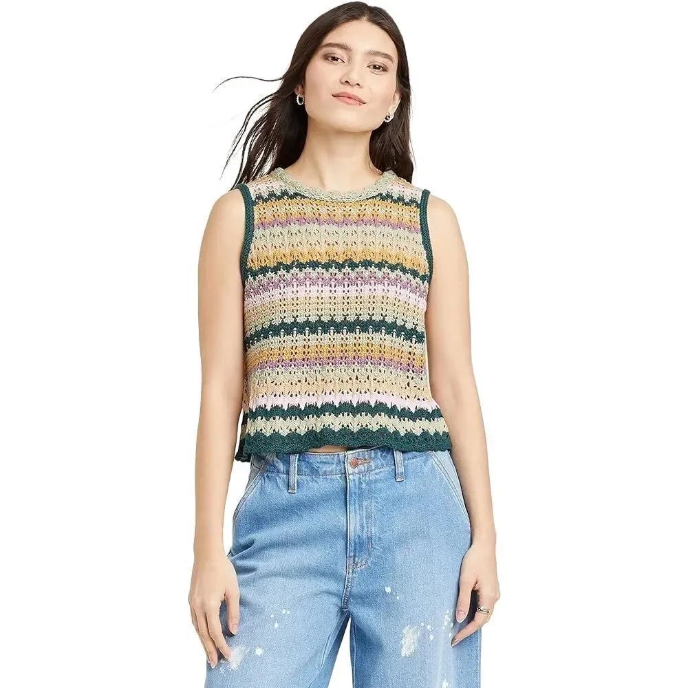 ✨Universal Thread Women's Openwork Sz Large Sweater Tank✨